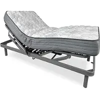 Dripio Letto a molle elettrico + materasso in viscoelastico, 90x190 cm, colore grigio antracite