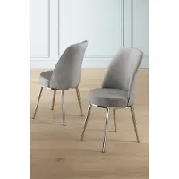 Skye Decor , Pefa - Grigio, Cromo, Set di sedie (2 pezzi), Grigio, Struttura: 100% METALLO, 45 x 91 x 42 cm