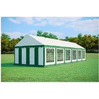 Ambitent Tendone per feste 4x12 m STANDARD – PVC 500 g/m² con trattamento ignifugo, tubi zincati Ø38 mm, fino a 110 persone - Verde-bianco