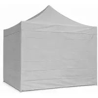 Ambitent Gazebo pieghevole 3x3 m acciaio Standard – profilo esagonale 40 mm, telo 450 g/m², 4 pareti laterali chiuse, borsa con ruote - Grigio