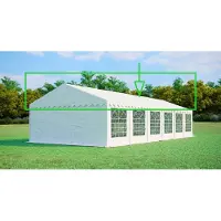 Ambitent Telo tetto di ricambio per tendone per feste 5x12 m – PVC 500 g/m², altezza laterale 2 m, senza struttura - Bianco