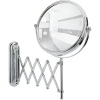 OEM Specchio per trucco con supporto regolabile in altezza, cromato, diametro 19 cm