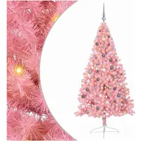 vidaXL Albero di Natale artificiale preilluminato Rosa 210 cm PVC
