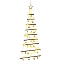 Syfax Albero di Natale appeso con palle 120 cm 50 LED Bianco caldo