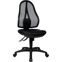 Topstar OP200G20H, sedia girevole per ufficio con supporto lombare, modello Open Point SY, senza braccioli, colore nero, dotata di doppie ruote di sicurezza adatte a tutti i tipi di pavimento