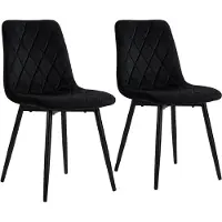 Relaxdays , set di 2 sedie da pranzo, velluto, gambe in metallo, capacità di carico 120 kg, adatte per soggiorno e cucina, sedia da cucina imbottita, colore nero