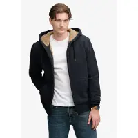 Superdry per uomo. M2014583A Felpa con cappuccio e cerniera Borg Lined blu navy (L), Casual, Cotone