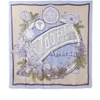 JOOP! Foulard 'Amanda' blu colomba / marrone chiaro / oliva / bianco