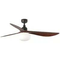 Faro Ventilatore da soffitto con luce Outwood, marrone, CC, silenzioso, Ø 150 cm