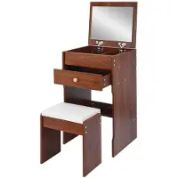 Merkloos Tavolino da trucco 3-in-1 con specchio pieghevole e sgabello