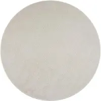Merkloos Tappeto basso, semplice, color crema, diametro 200 cm
