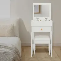 Merkloos Tavolino da trucco 3-in-1 con specchio pieghevole e sedia