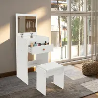 Merkloos Tavolino da trucco con specchio e cassetti, ideale per la camera da letto