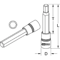 Ks Tools Bussola da 1/2", bussola esagonale, lunga, 17 mm, 911.1337
