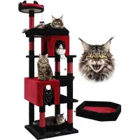 Merkloos Tiragraffi per gatti - Gotico - Nero e rosso - 183 cm - Per gatti grandi