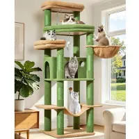 Merkloos Tiragraffi per gatti grandi XXL - Albero per gatti 180 cm - Sisal - Con amaca e cesto