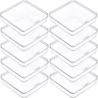 Markenlos Contenitori trasparenti con coperchio, confezione da 10, dimensioni 10,5 x 10,5 x 1,8 cm