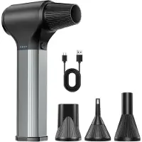 LTPRTZ Soffiatore elettrico a batteria - Spruzzatore d'aria - Per la pulizia di apparecchi - 330.000 giri al minuto - Ricarica tramite USB-C - Colore: nero