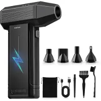 LTPRTZ Soffiatore elettrico a spazzola - Mini soffiatore d'aria - Per la pulizia di componenti elettronici - 3 velocità regolabili - Batteria da 6000 mAh - Colore: nero