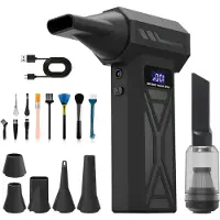 LTPRTZ Aspirapolvere elettrico per tessuti - Aspirapolvere soffiatore - Per la pulizia di apparecchi - Funzione 2-in-1 - 4 velocità - Colore: nero