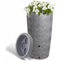 LTPRTZ Contenitore per piante Regenton - Serbatoio per l'acqua del giardino - Raccolta dell'acqua piovana - Vaso integrato - 240 litri - Platinum