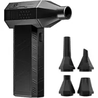 LTPRTZ Soffiatore elettrico a foglia - Mini turboventilatore - Rimozione della polvere - 110.000 giri al minuto - 3 velocità - Nero