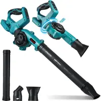 LTPRTZ Accu Bladblazer - Soffiatore elettrico - Per la pulizia del giardino - Rotazione a 270° - 2 batterie da 3000mAh - Nero
