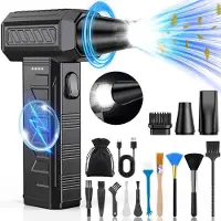 LTPRTZ Soffiatore elettrico a spazzola - Aspirapolvere per la pulizia di componenti elettronici - Potenza: 150.000 giri al minuto - Batteria: 6000 mAh - Colore: nero