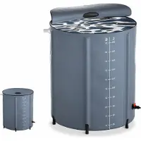 LTPRTZ Contenitore pieghevole per acqua - Serbatoio per acqua - Risparmio idrico - Con indicatore di volume - 200 litri - Grigio