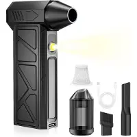 LTPRTZ Aspirapolvere elettrico portatile per la pulizia delle superfici - Modello senza fili - Ideale per la pulizia di computer - Velocità regolabili - Batteria da 4000 mAh - Colore: nero