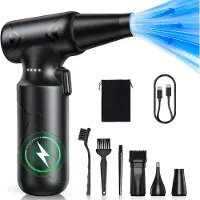 LTPRTZ Soffiatore elettrico a batteria - Aspirapolvere senza fili - Per la pulizia di computer - 150.000 giri al minuto - Batteria da 6000 mAh - Colore: nero