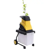 LTPRTZ Trituratore elettrico per giardino - Trituratore silenzioso per legno - Macchina per la lavorazione dei rifiuti da giardino - Ampia capacità di taglio - 45 mm - Colore: nero e giallo