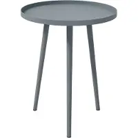 LTPRTZ Tavolino Giardino - Tavolino da terrazza in acciaio - Mobili esterni - Bordo aumentato - 40x50 cm - Grigio