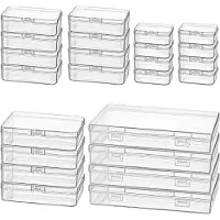 LTPRTZ Contenitori in plastica - Mini contenitori - Ideali per organizzare piccoli oggetti - Diverse dimensioni - 24 pezzi - Trasparente