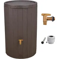 LTPRTZ Serbatoio completo per l'accumulo di acqua - Ideale per un giardinaggio sostenibile - Design in legno effetto naturale - Capacità: 220 litri - Colore: marrone