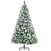 LTPRTZ Albero di Natale artificiale - Albero di Natale - Decorazioni natalizie - Rami innevati - 180 cm - Verde e bianco