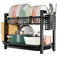 LTPRTZ Portaspezie nero - Portaoggetti da cucina - Organizzazione della cucina - Acciaio inossidabile e robusto - 435 x 245 x 345 - Nero