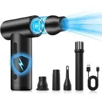 LTPRTZ Soffiatore elettrico a batteria – Aspirapolvere per esterni – Per la pulizia di superfici – Velocità regolabile – Dimensioni: 8x12,7x4,3 cm – Materiale: alluminio
