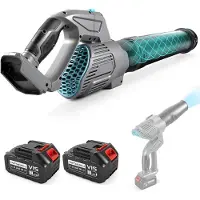 LTPRTZ Accu Bladblazer - Soffiatore a batteria - Cura del prato - Controllo variabile del flusso d'aria - 2 batterie da 4,0Ah - Nero