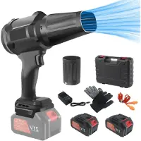 LTPRTZ Accu Bladblazer - Ventilatore turbo portatile - Manutenzione del giardino - Doppia batteria - 21 Volt - Nero