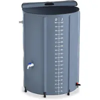 LTPRTZ Serbatoio pieghevole - Contenitore per acqua - Ideale per irrigare il giardino - Include filtro per impurità - 380 litri - Grigio scuro