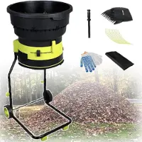 LTPRTZ Trituratore elettrico per foglie - Trituratore per rifiuti da giardino - Pulizia del giardino - Tecnologia senza lame - Imbuto da 54 cm - Colore nero