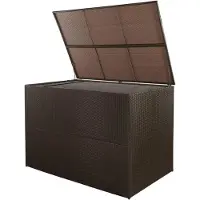 LTPRTZ Grande cassetta da giardino impermeabile in polyrattan per esterni, 150x100x100 cm, marrone