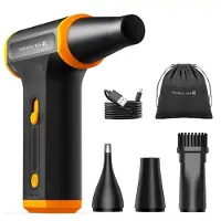 LTPRTZ Soffiatore elettrico a foglia - Soffiante per la pulizia - Ideale per la pulizia di superfici - Velocità del vento regolabile - 110000 giri al minuto - Colore: nero