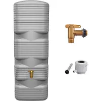 LTPRTZ Serbatoio completo per la raccolta dell'acqua piovana - Ideale per l'irrigazione del giardino - Design salvaspazio - Capacità: 170 litri - Colore: grigio cemento