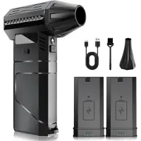 LTPRTZ Aspirapolvere elettrico per tessuti – Soffiatore d'aria potente – Per la pulizia di apparecchi – Sistema a doppia batteria – 8000 mAh – Nero