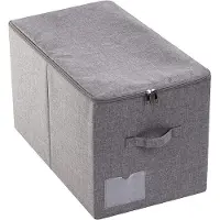 LTPRTZ Scatola di stoccaggio pieghevole - Abbigliamento Scatola di stoccaggio - Abbigliamento invernale Deposito - Con Copertina - 56 x 32 x 33 cm - Grigio scuro