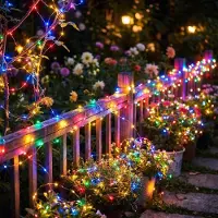 LILIIN , luci a filo di rame, 200 metri, 2000 LED, multicolore, 8 modalità, con telecomando, timer, ideali per giardino, Natale