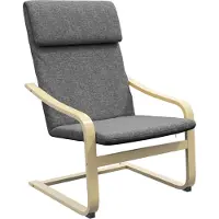 Novavision Poltrona relax Poltrona con cuscino Sedia a dondolo Sedia da pranzo Effetto lino Grigio scuro Legno di betulla 66,5x80x99cm per soggiorno