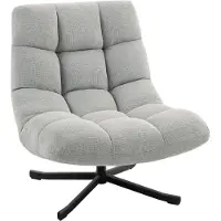 Novavision Poltrona girevole con ampia seduta, look ciniglia idrorepellente, gambe incrociate in acciaio, grigio chiaro